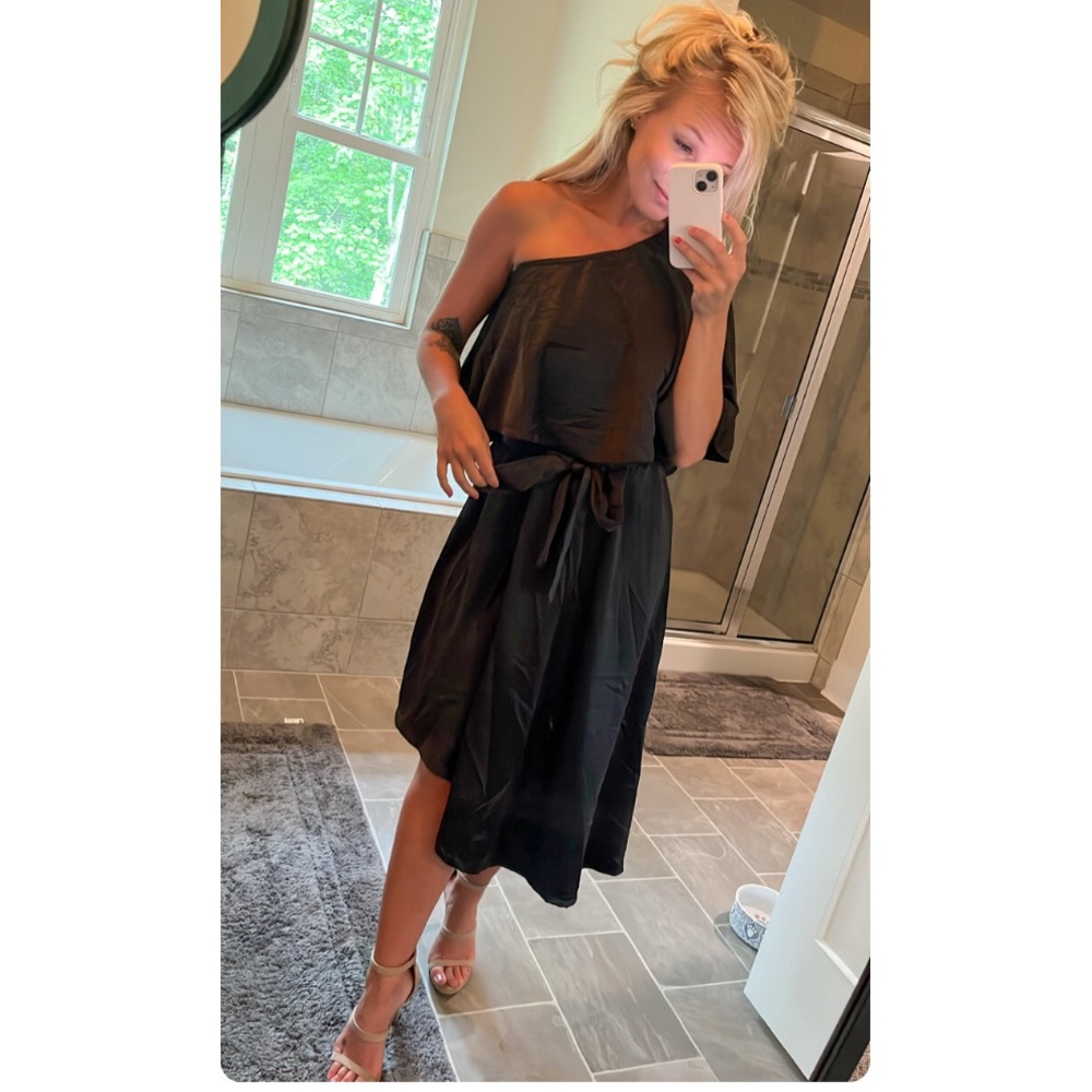 Black silk dress